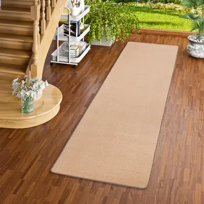 Produktbild von Trend Velours Teppich Kurzflor Einfarbig Modern, Größe:80x400 cm, Farbe:Karamell