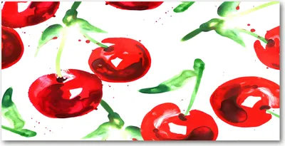Produktbild von Tulup® Glas-Bild - 100x50 -Wandkunst - Wandbild hinter gehärtetem Sicherheitsglas  - Essen & Getränke - Kirschen - Rot