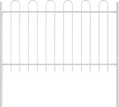 Produktbild von Gartenzaun 9 pcs Weiß 15,3 x 1 m Pulverbeschichteter Stahl