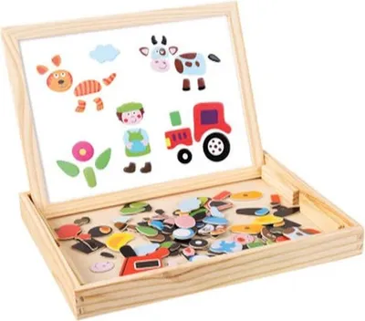 Image de Kruzzel 25637 Tableau magnétique en bois, 108 pièces
