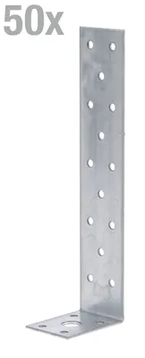 Produktbild von Alberts 50 x Zuganker 200 x 52 x 40 mm – verzinkt, Langwinkel, Betonanker & Flachstahlanker