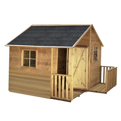 Produktbild von 4iQ Spielhaus für Kinder aus Holz Garten – 4iQ Marcin Kinderspielhaus Outdoor 182 x 217 x 174 cm