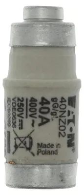 Produktbild von Eaton Neozed-Sicherung D02, 40A, E18, 400V AC, gL/gG, träge, Kennfarbe Schwarz, 1 Stk.