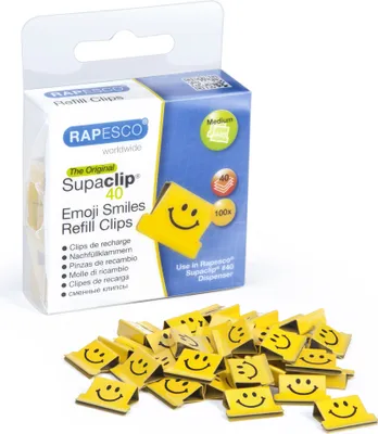 Produktbild von Rapesco Supaclip, Metall, Gelb, 40 Blätter, 100 Stück(e)