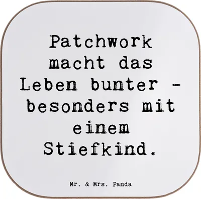 Produktbild von Mr. & Mrs. Panda Personalisierter Bierdeckel Buntes Stiefkind - Weiß - Geschenk, Personalisiert, Personalisierte Untersetzer, Vielfalt, Leben, bedruckt, Liebe, Geschenke