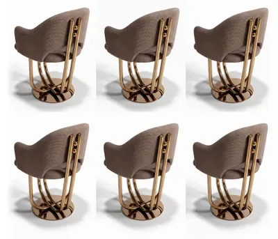 Zdjęcie produktu dla 6 krzeseł, kolor brązowy, nowoczesny styl, elegancki design, prosta forma, wygodne