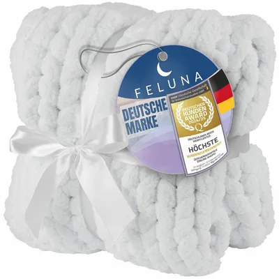 Productafbeelding van Omgoods - Chunky Knit Feelgood Blanket - Zachte Fleece Deken voor Woonkamer en Gastenkamer