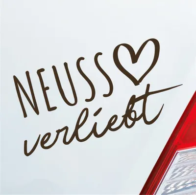 Produktbild von Auto Aufkleber Neuss verliebt Herz Stadt Heimat Liebe Car 19x10 cm Braun Sticker Heckscheibenaufkleber