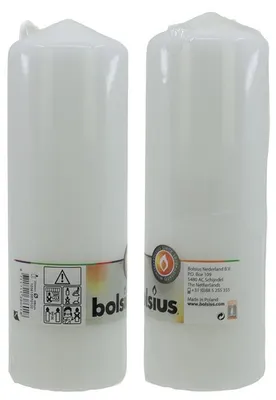 Produktbild von BOLSIUS Stumpenkerze 200mm (H) x 68mm (DM), weiss