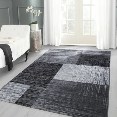 Zdjęcie produktu dla Dywan z delikatną strukturą linii – idealny do salonu, sypialni lub biura,Rozmiar: 200 x 290 cm, Kolor: Czarny-2