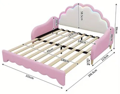 Immagine prodotto di Letto a soppalco 140x200 cm - Struttura letto salvaspazio con scrivania e spazio contenitivo in metallo