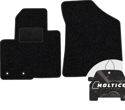Produktbild von moto-MOLTICO Vorne Fußmatten Auto Velours Autoteppiche Schwarz Automatten Set 2-teilig passend für Hyundai Santa Fe III 2012-2018