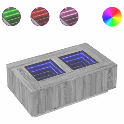 Image de Table basse avec Infinity-LED Gris Sonoma 116x69x40 cm