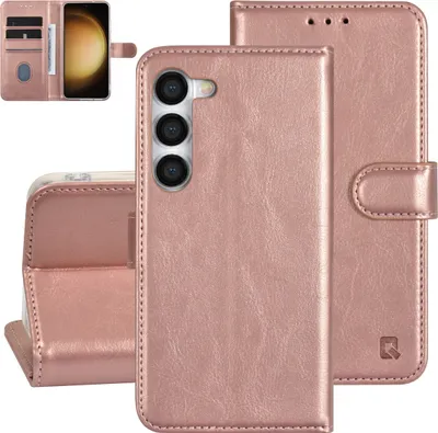 Produktbild von UNIQ Accessory Galaxy S23 Book type case - Card holder for 3 cards - Magnetic closure - Rose Gold