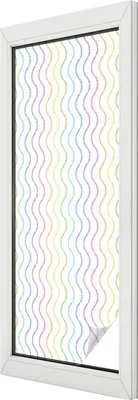 Obrázek produktu pro Vitrážová fólie na okna - 146x50 cm - vitrážový vzor - neprůhledná dekorativní fólie na ochranu soukromí - samolepicí, ochrana proti UV záření - duhové linie