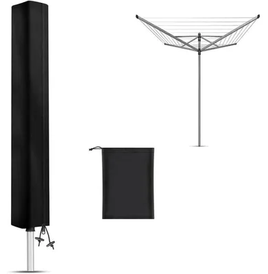 Obrázek produktu pro Voděodolný ochranný kryt na prádelní šňůru, Oxford 210D se zipem, černý, 15x15x160cm