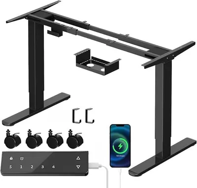 Imagen del producto de Escritorio con estructura de altura ajustable, con una capacidad de carga de 130 kg