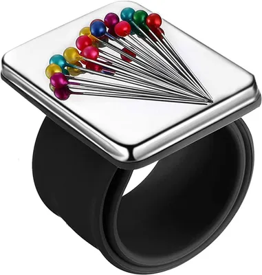 Imagen del producto de Cojín magnético para agujas con pulsera, cuadrado, 1 unidad, con fuerte poder magnético, ideal para coser