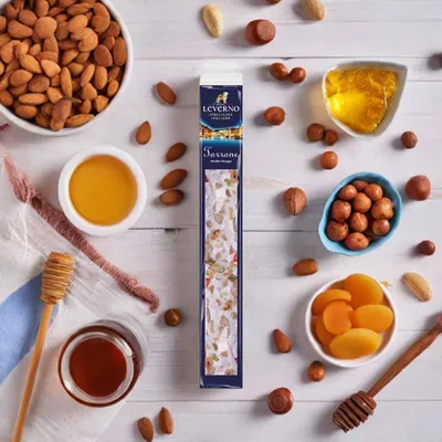 Produktbild von Leverno Torrone 100 G Packung Nussig süß Glutenfrei