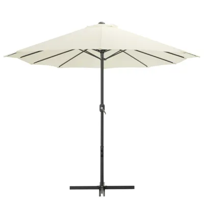 Image de vidaXL Parasol avec mât en aluminium 460x270 cm blanc sable