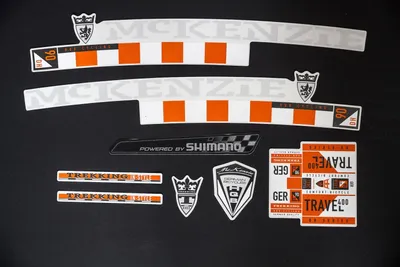 Produktbild von Fahrrad DEKOR Satz Aufkleber Rahmen frame Decal Sticker MC KENZIE orange silber