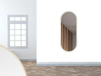 Produktbild von Ovaler Wandspiegel JOSEPHINE Metall Rahmen Gold 30x70cm