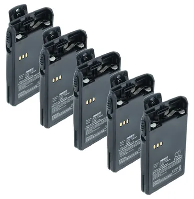 Produktbild von vhbw 5x Akku kompatibel mit Dynascan U-510, V-510, V-500, V-400, V-300 Funkgerät, Walkie Talkie (1200 mAh, 7,4 V, Li-Ion) + Gürtelclip
