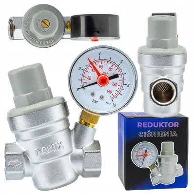 Produktbild von DAMIX Wasserdruckminderer mit Manometer, regelbar, 1/2 Zoll