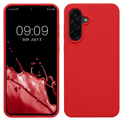 Image de Étui pour téléphone portable kwmobile pour Samsung Galaxy A56 5G - Étui en silicone - Recharge sans fil - Coque de protection rouge classique