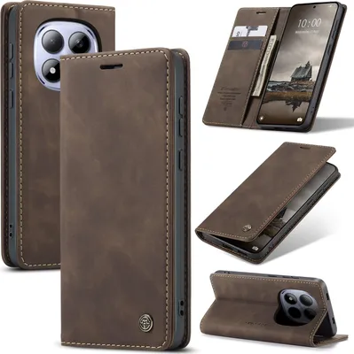 Obrázek produktu pro Pouzdro pro Xiaomi Redmi Note 15 Pro 4G, RetroPolyuretanKožené Pouzdro s Funkcí Stojánku bronz