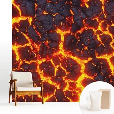 Produktbild von Fototapete selbstklebend - 250x250 cm - Tapete - Wandtapete - Wandbilder - Klebefolie - Dekofolie - Tapete Folie - Wand - Dekoration - Wohnzimmer - Starkes Magma