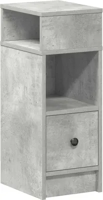 Image de Table de chevet avec tiroir gris béton 25x31x66 cm