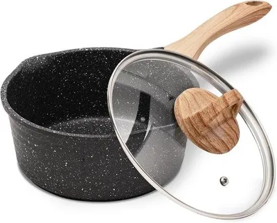 Produktbild von Pfanne/Topf 20 cm - 2,4 L mit Deckel - Kleine Soßenpfanne für Suppen, Saucen, Milch - Antihaftbeschichtung - Geeignet für Induktion, Elektroherd und Gasherd