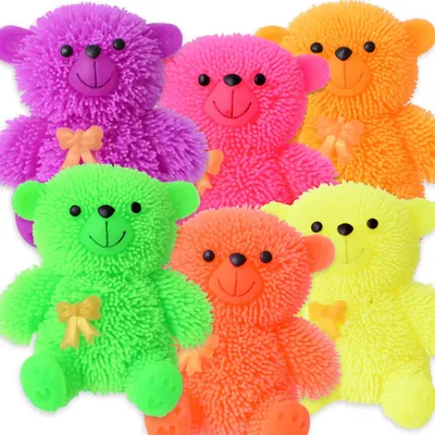 Produktbild von 6x LED Teddy Bär Knautschball Stressball Quetschball Squeeze Squishy Figur Bär