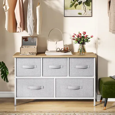 Produktbild von YITAHOME Schubladenschränke Kommode Aufbewahrungsschrankmit 5 Stoffschublade 100x30x55cm