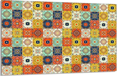 Image de Plaque de recouvrement pour cuisinière 80x52cm en 1 partie Couverture de plaque vitrocéramique Protection contre les éclaboussures, mosaïque pièce