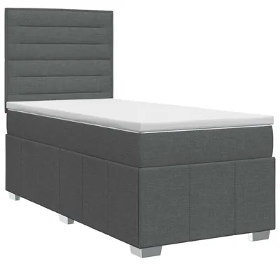Obrázek produktu pro Skříňová postel s matrací tmavě šedá 80 x 200 cm látka