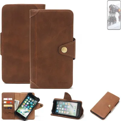 Produktbild von K-S-Trade Handyhülle kompatibel mit Oukitel WP35 Schutz Hülle Walletcase Bookstyle Tasche Case Handytasche Wallet Flipcase Cover PolyurethanBraun (1x)