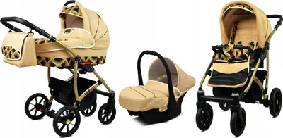 Produktbild von BabyLux® Largo | 3in1 Kinderwagen Set | Gold Rainbow | Kombikinderwagen | Kinderwagenset | Buggy