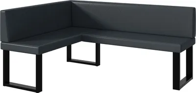 Produktbild von MEBLINI Eckbank für Esszimmer - Küchenbank - Essecke - Sitzecke Küche - ERIC - U-Beine 128x168x87cm Links - Dunkelgrau Kunstleder