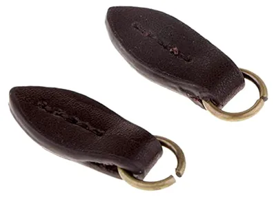Image de 2 pièces de curseurs en cuir pour fermetures éclair, pièces de rechange pour fermetures éclair, adaptées aux sacs