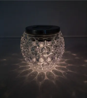 Produktbild von Solar-Glasleuchte mit LED-Licht Warmweiß Solarlampe Gartenlicht  Außenleuchte