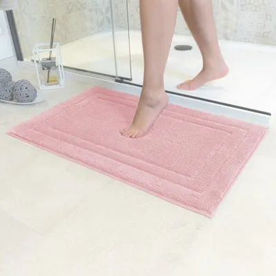 Image de Tapis de bain antidérapant - Microfibre - Rose - 70 x 120 cm - Pour douche et salle de bain