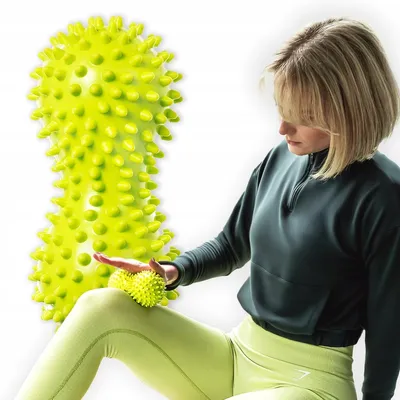 Produktbild von DrFit Duoball Massageball mit Noppen Grün 15cm Regeneration