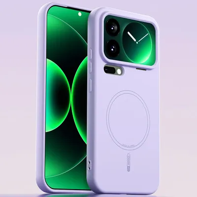 Obrázek produktu pro Magnetické pouzdro pro Xiaomi 17 Pro Max, kompatibilní s MagSafe, tekutý silikon, nárazuvzdorné a odolné proti poškrábání Fialová