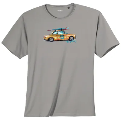 Produktbild von Ragman Print T-Shirt Übergröße taupe Vintageprint