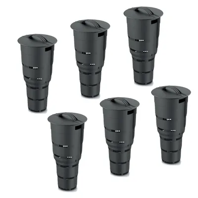 Produktbild von Set 6x Komposter Unterirdischer Garten 11 L Anthrazit Kunststoff H 53 cm modularer Komposteimer  Mülleimer