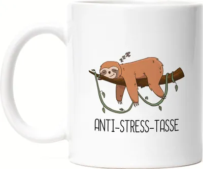Produktbild von Anti-Stress Tasse Lustig Spruch Ironie Faultier Geschenk Bürokollegen