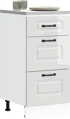 Produktbild von Möbel Küchenunterschrank Kalmar Hochglanz-Weiß Holzwerkstoff - Küchenschränke 854242