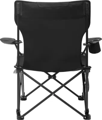 Immagine prodotto di Sedia da campeggio con poggiatesta e portabicchieri - Sedia pieghevole leggera con borsa per il trasporto - Per escursioni, spiaggia e picnic - Nero
